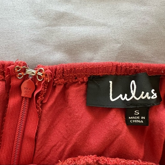 Star Spangled Rust Red Backless Lace Romper - Picture 8 of 8